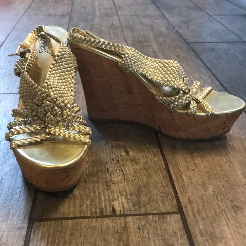 NWOT Gold wedges.